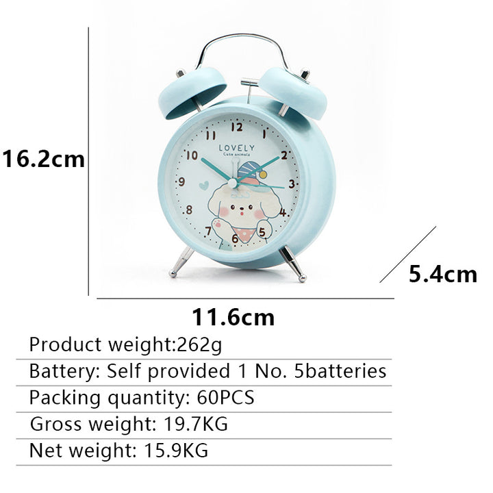 Child-friendly alarm clock with cute animal design