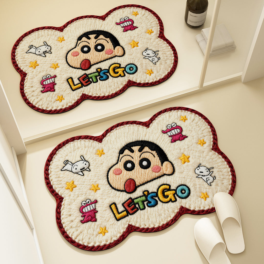 Bear-Shaped Plush Bath Mat for Bathroom