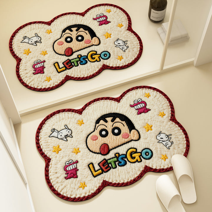 Bear-Shaped Plush Bath Mat for Bathroom