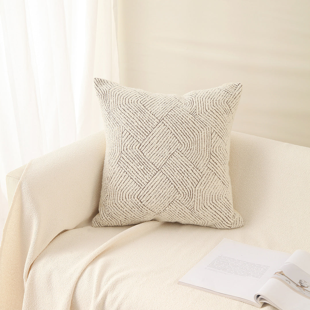 Textured Weave Throw Pillow for Sofa Decor
