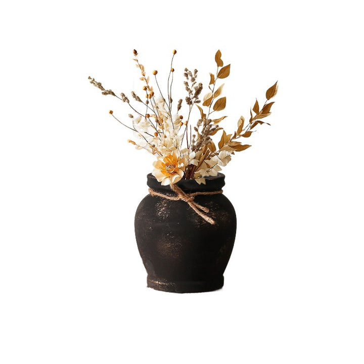 Rustic ceramic plant decoration