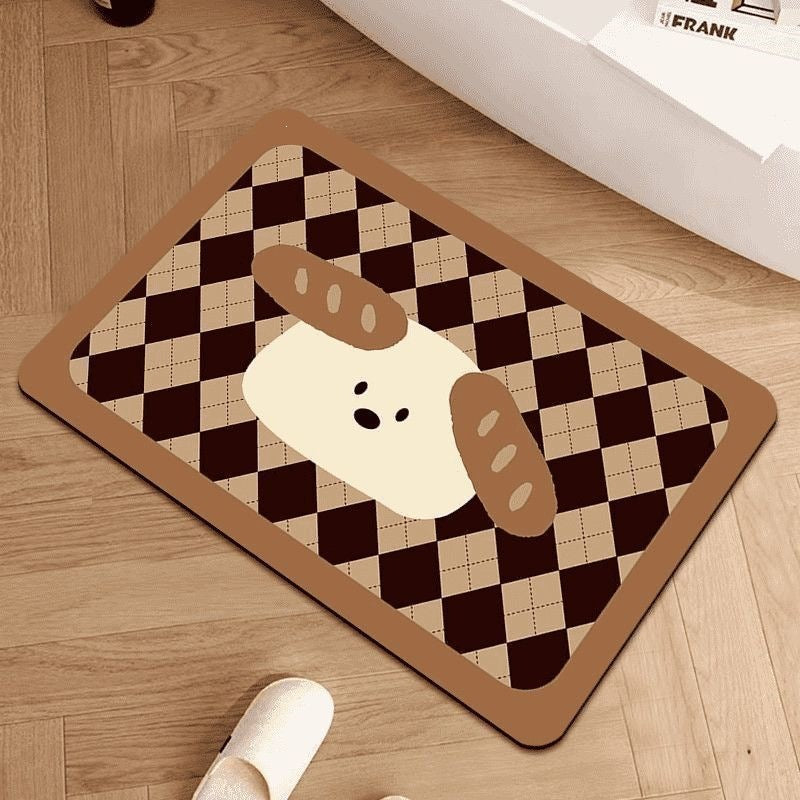 Cartoon Dog-Themed Decorative Bath Mat for Home