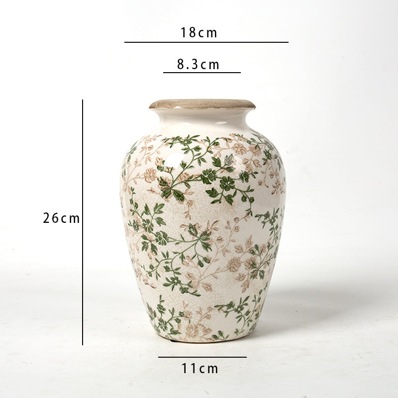 Elegant floral ceramic carafe