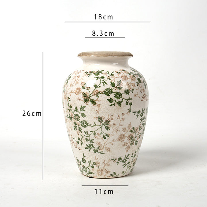 Elegant floral ceramic carafe