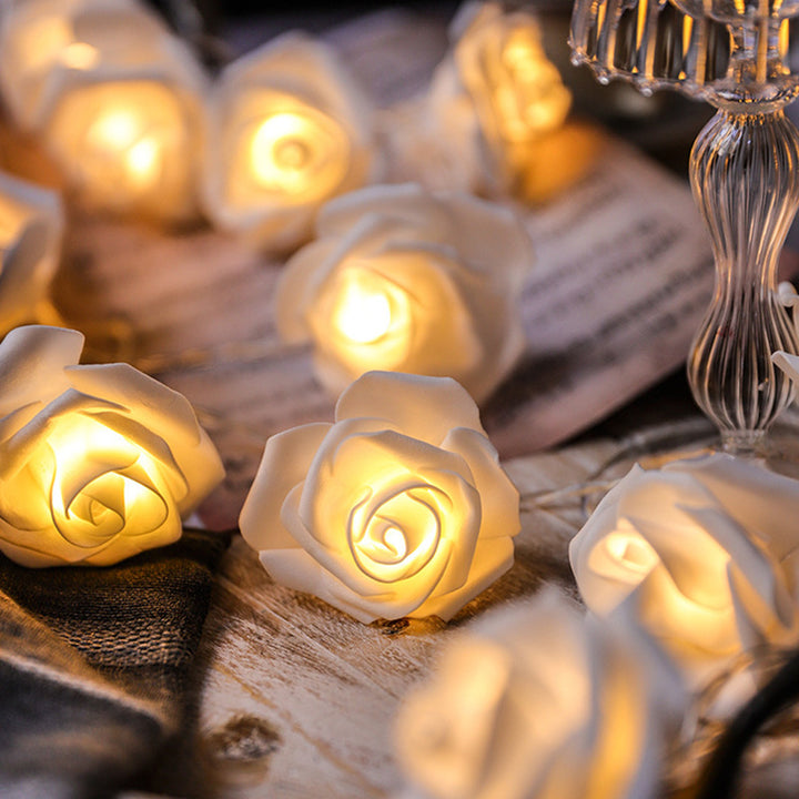 Rose-shaped LED string lights Romantic flower garland