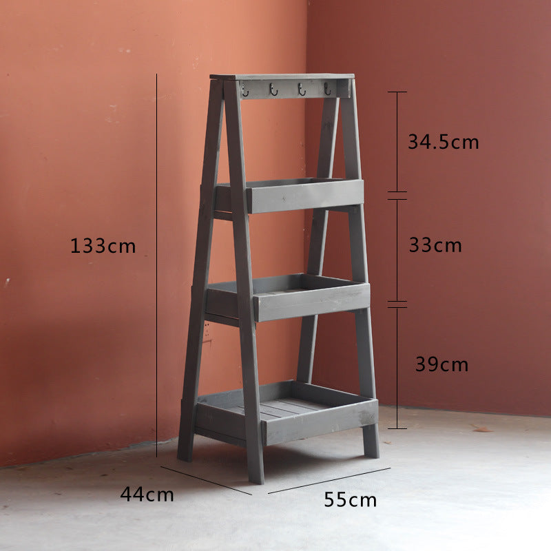 Multifunctional Wooden Step Ladder