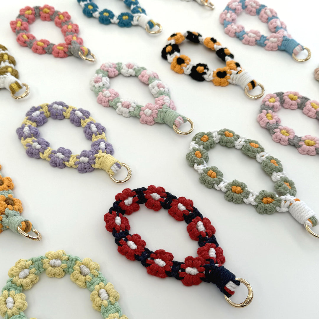 Floral Macrame Keychain Holder