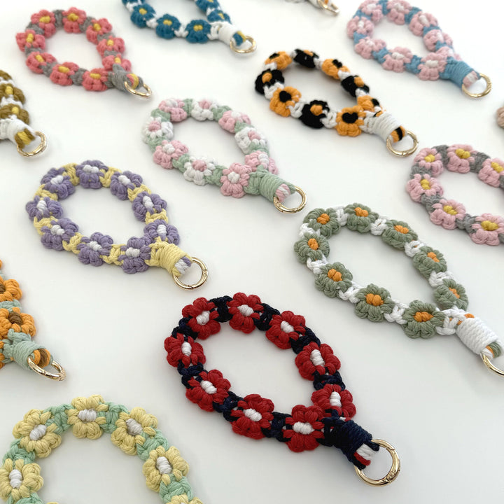Floral Macrame Keychain Holder