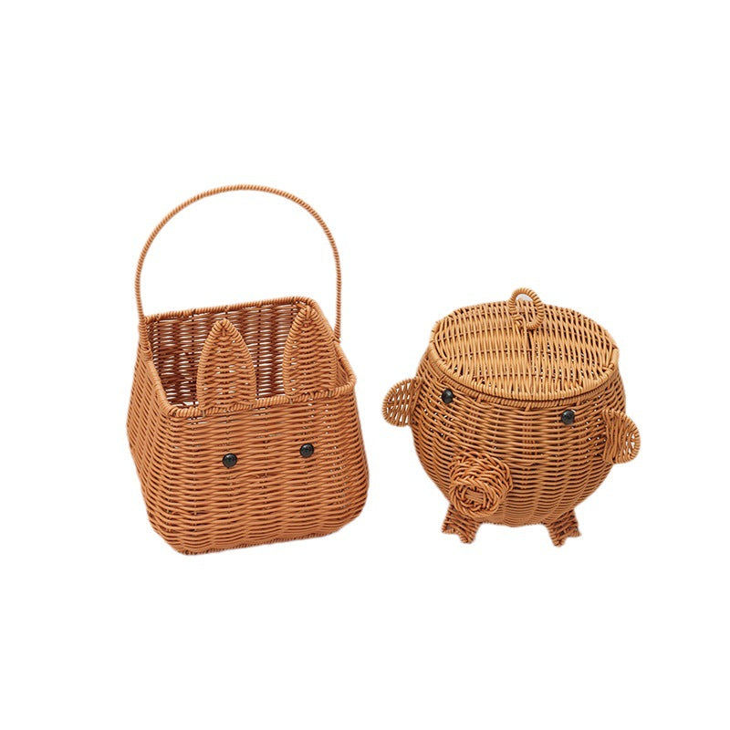 Decorative Animal-Shaped Woven Storage Basket
