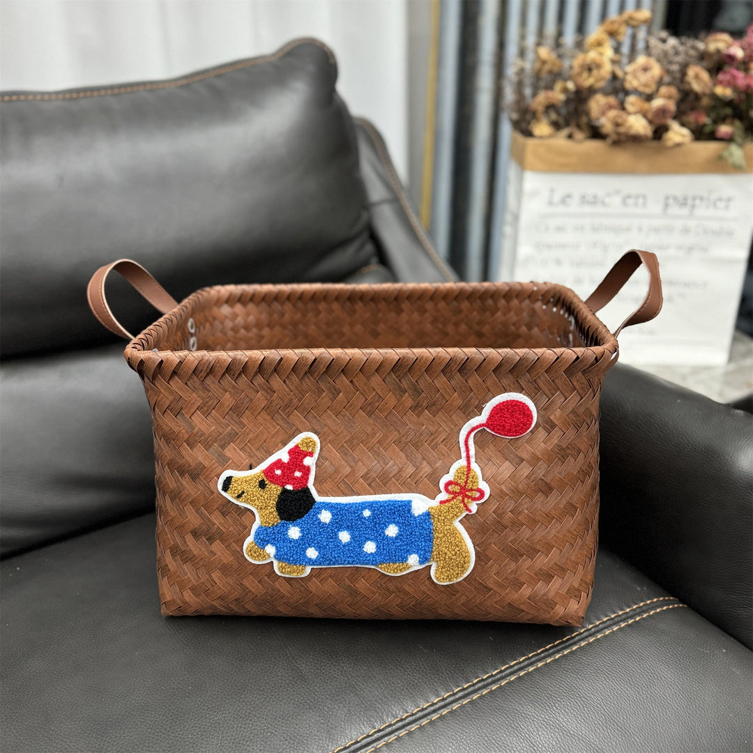 Woven storage basket
