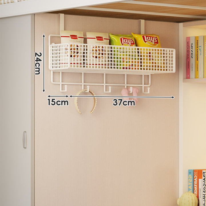 Wall-Mounted Grid Mesh Stacked Tiered Pantry and Bathroom Storage Baskets