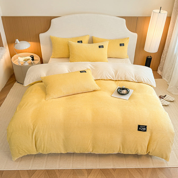 Plush Ribbed Comforter Set