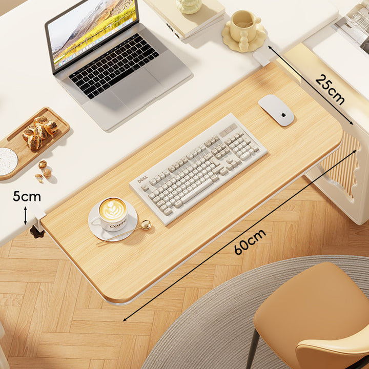 Clamp-On Adjustable Under-Desk Extension Work Surface