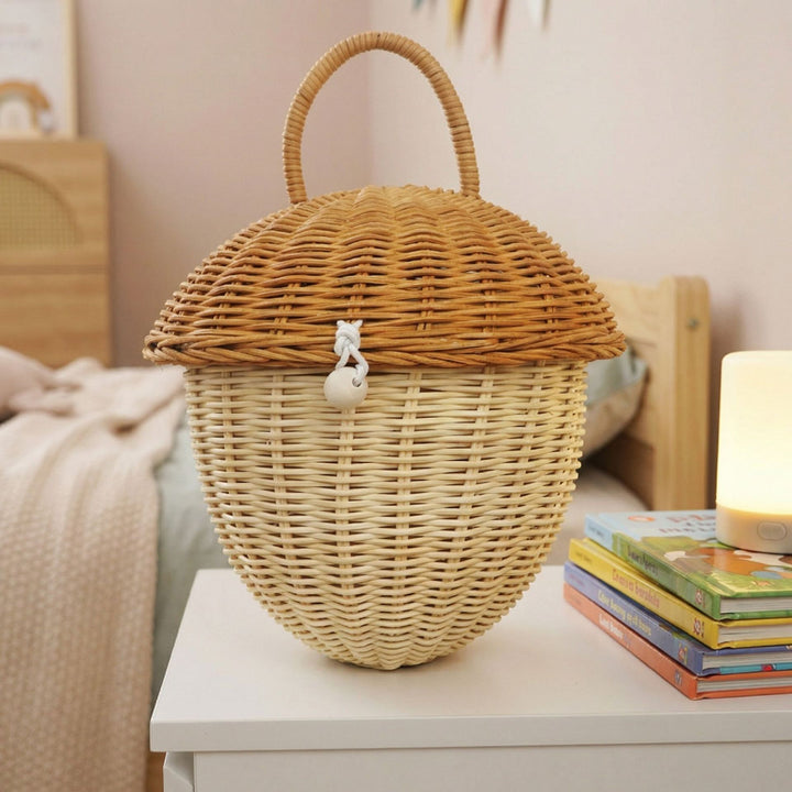 Storage basket with lid