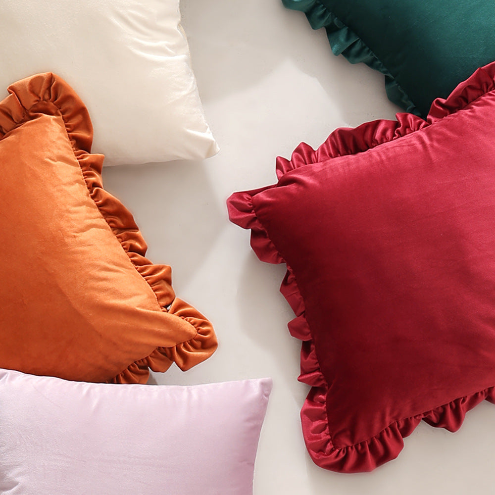 Decorative velvet cushion with soft filling