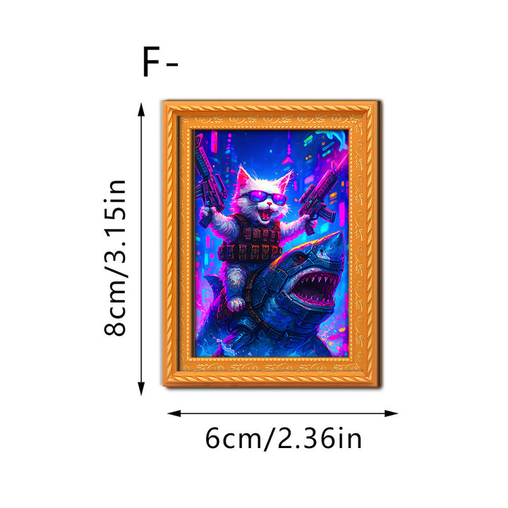 Decorative cat art with futuristic design