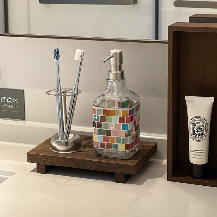 Artistic Glass Soap Dispenser Set