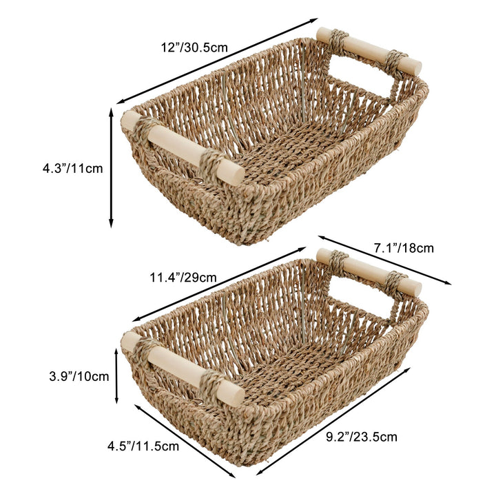 Natural Fiber Storage Basket with Handles