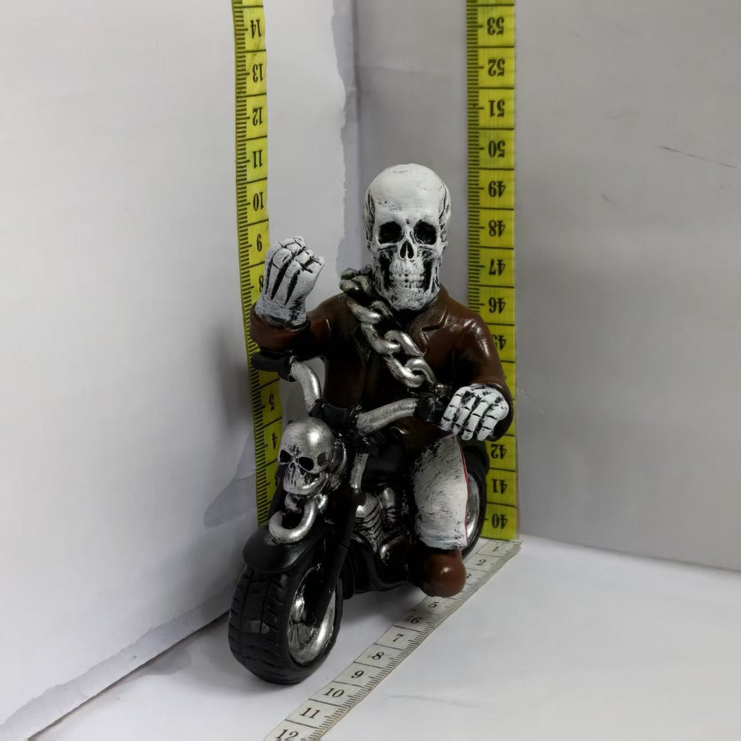 Creepy motorcycle figure