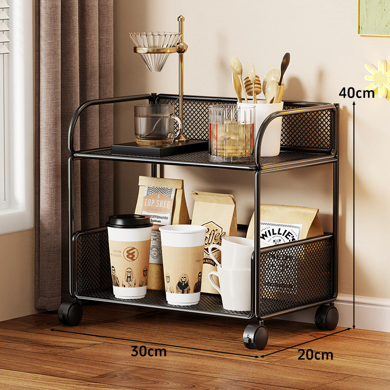 Compact Perforated Metal Tiered Countertop Pantry Organizer