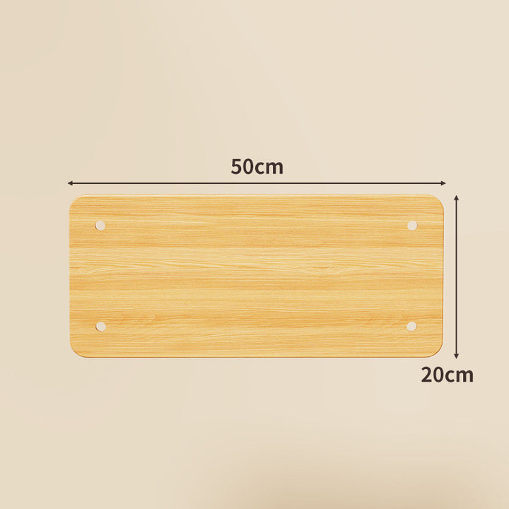 Compact Square Bamboo Shelf Panel with Rounded Corners and Pre-Drilled Mounting Holes