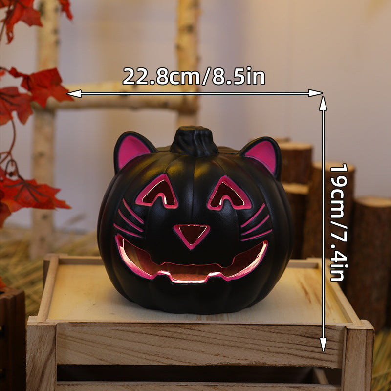 Ceramic Cat Pumpkin LED Tealight Holder
