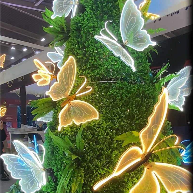 Illuminated acrylic butterfly wall art lights