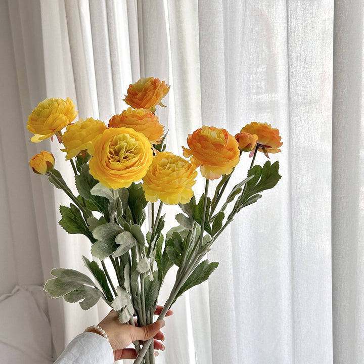 Realistic Faux Ranunculus Floral Arrangement