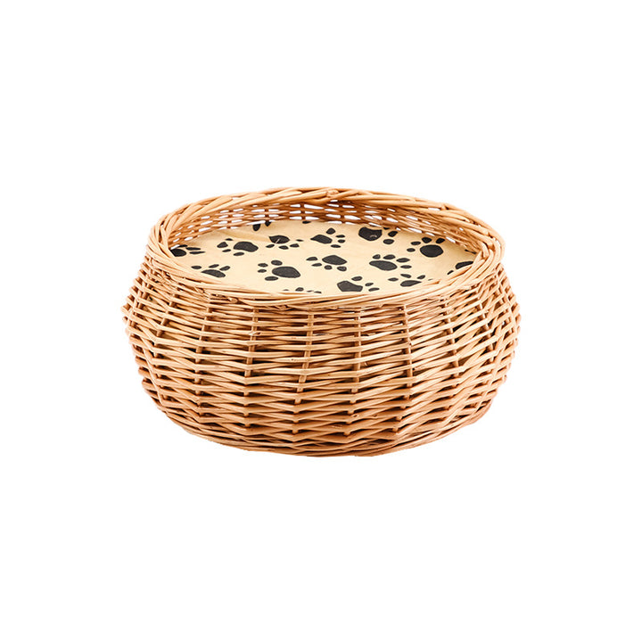 Handcrafted Round Wicker Storage Basket