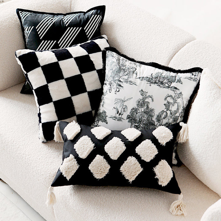 Houndstooth Pattern Decorative Accent Pillow
