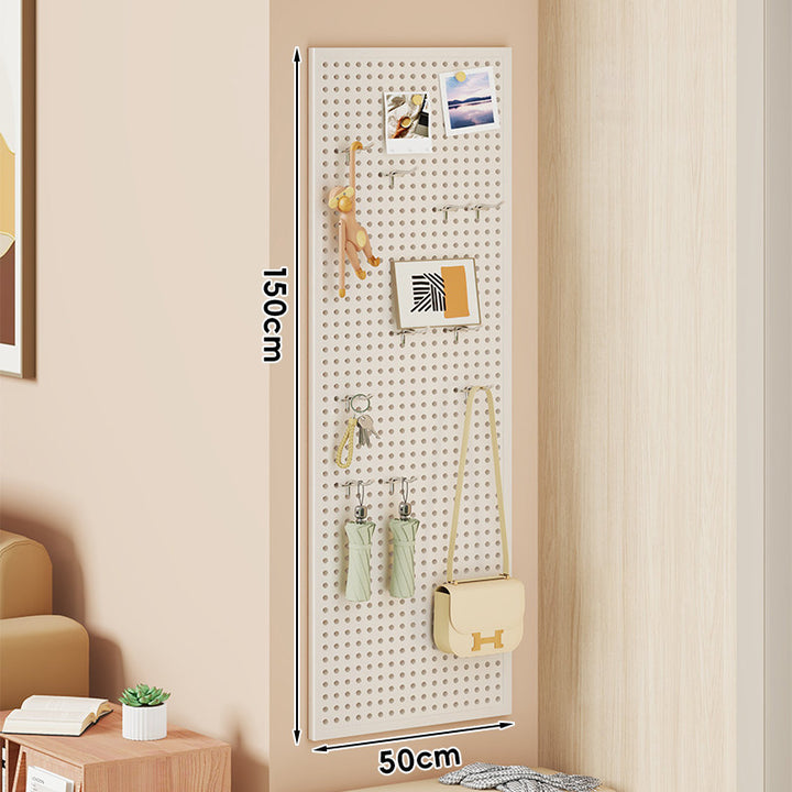 Wall-Mounted Perforated Metal Pegboard Organizer Panel