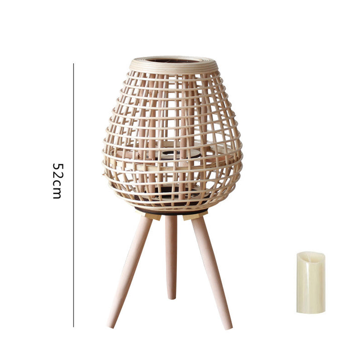 Decorative Rattan Lantern with Carry Handle