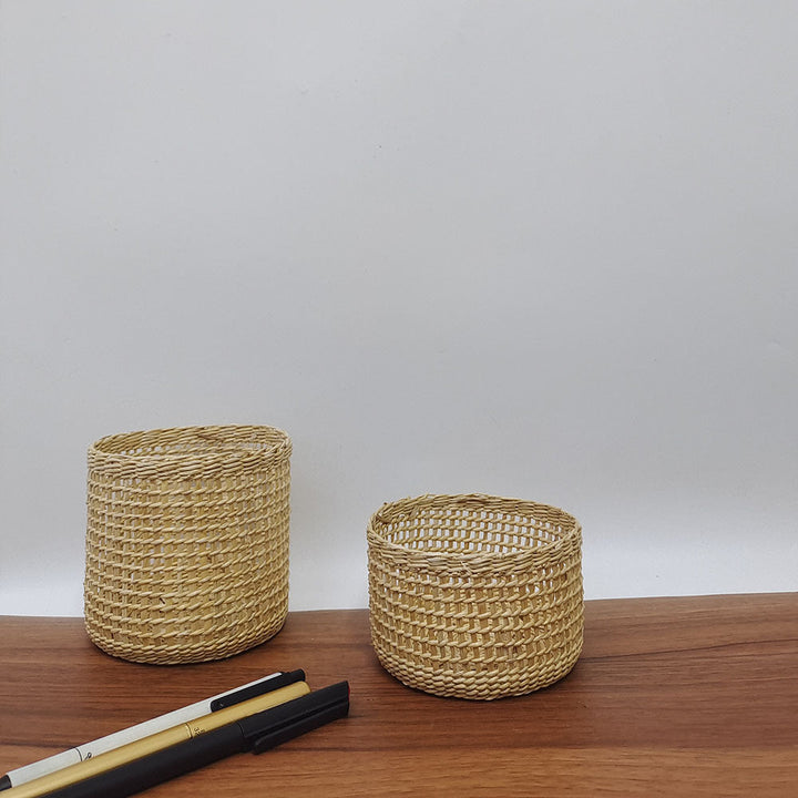 Handmade Natural Fiber Decorative Basket