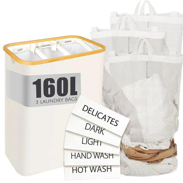 Laundry basket with compartments