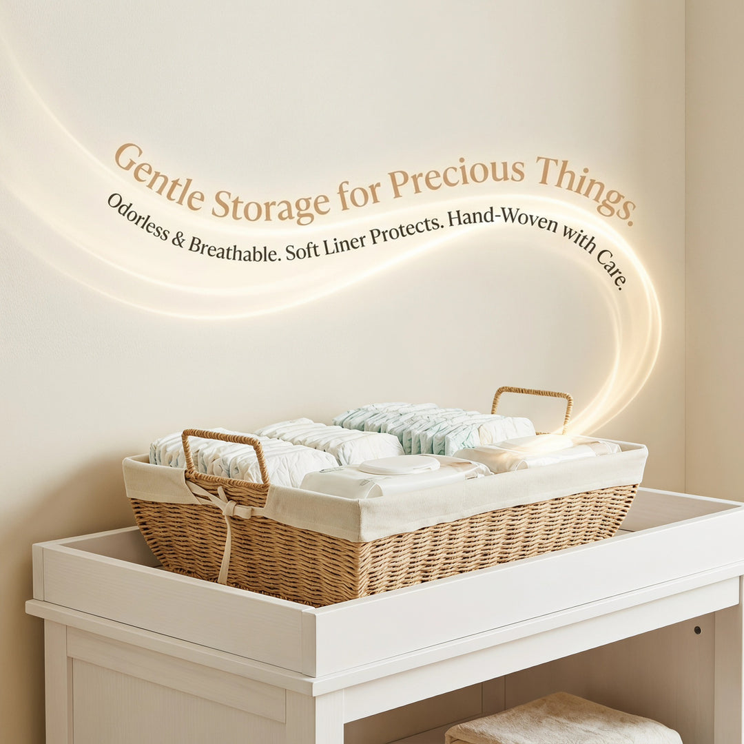 Practical storage basket with fabric lining
