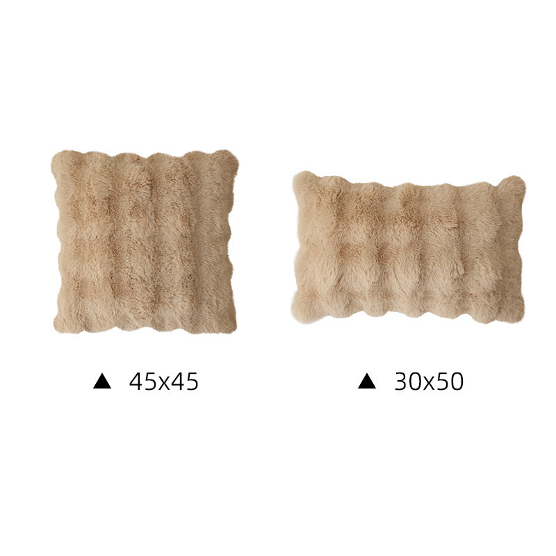 Luxurious faux fur decorative cushion set