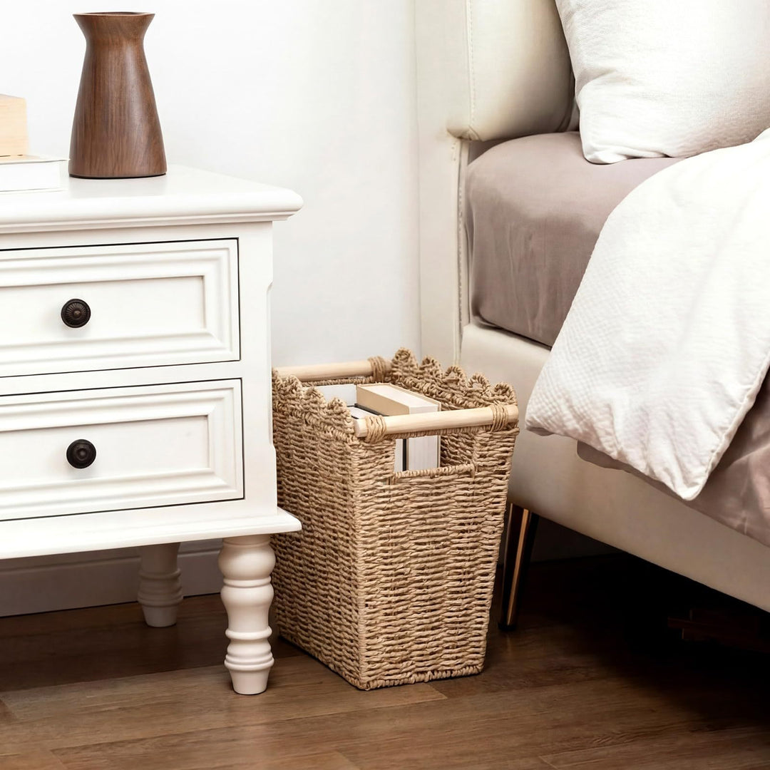 Decorative storage basket with wave edge