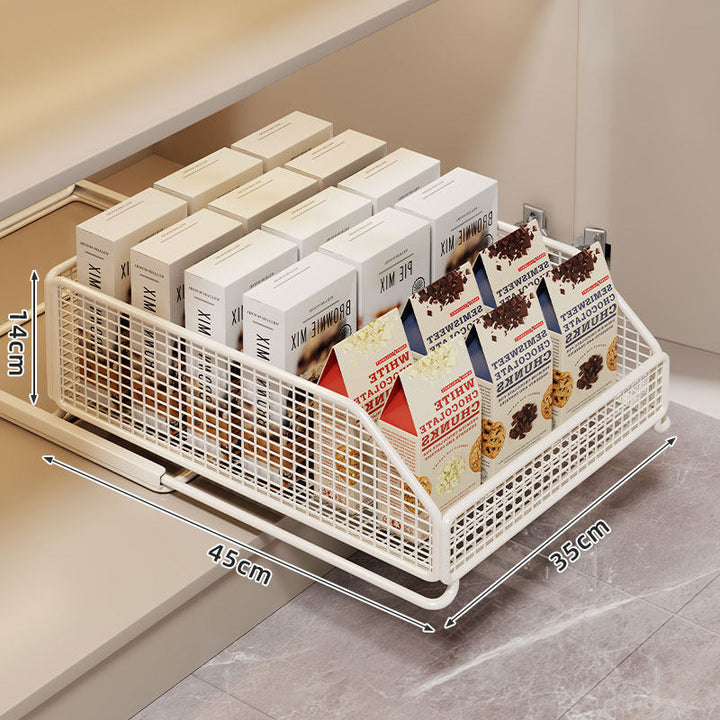 Pull-Out Mesh Pantry Drawer Organizer for Kitchen Cabinets