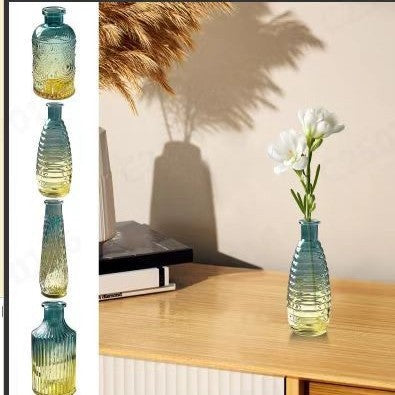 Decorative Ribbed Glass Vase