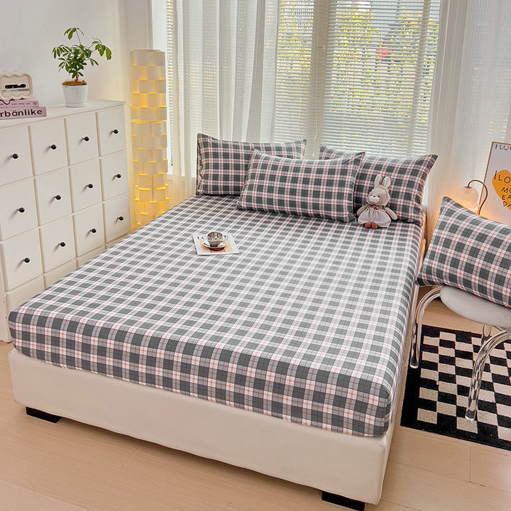 Premium Flannel Plaid Bed Linen Set