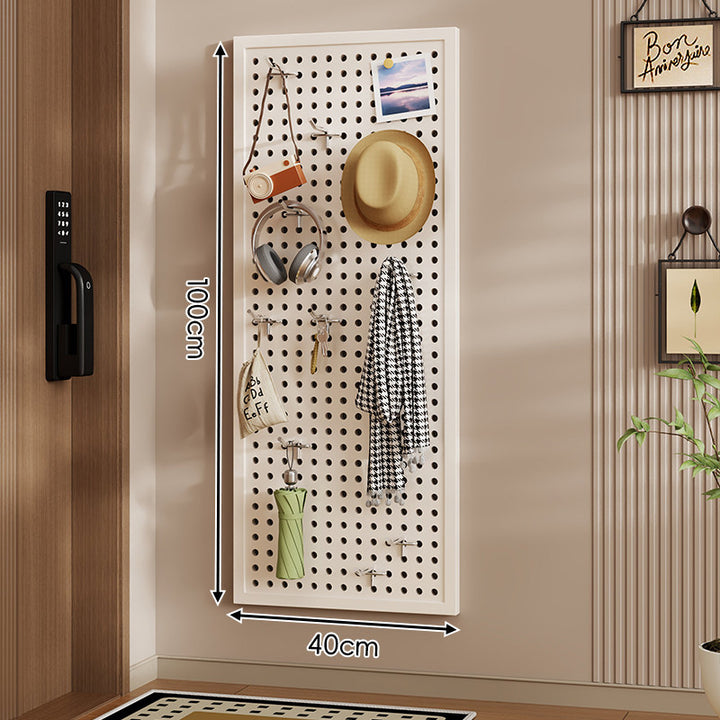 Wall-Mounted Perforated Pegboard Organizer Panel with Metal Frame
