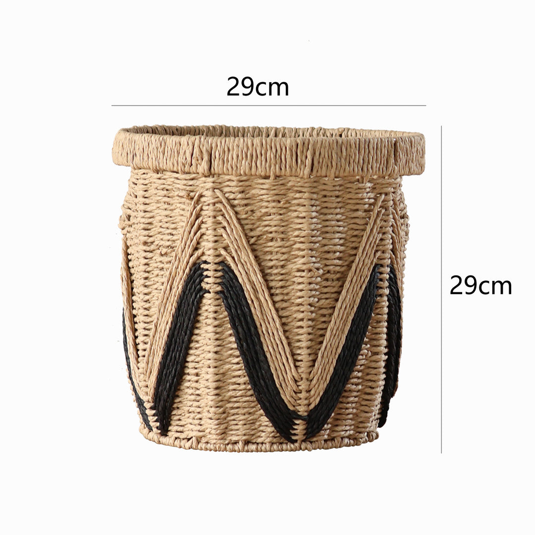 Decorative basket with graphic pattern