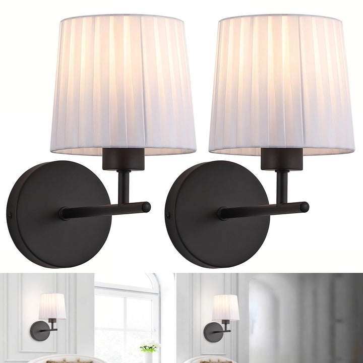 Elegant pleated umbrella wall lamp