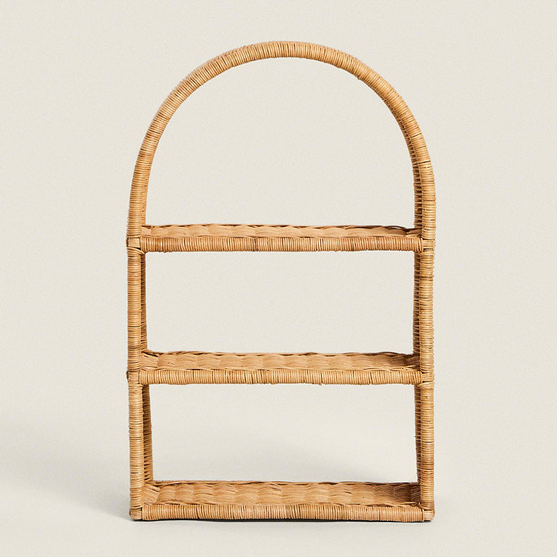 Handmade shelf made of woven rattan