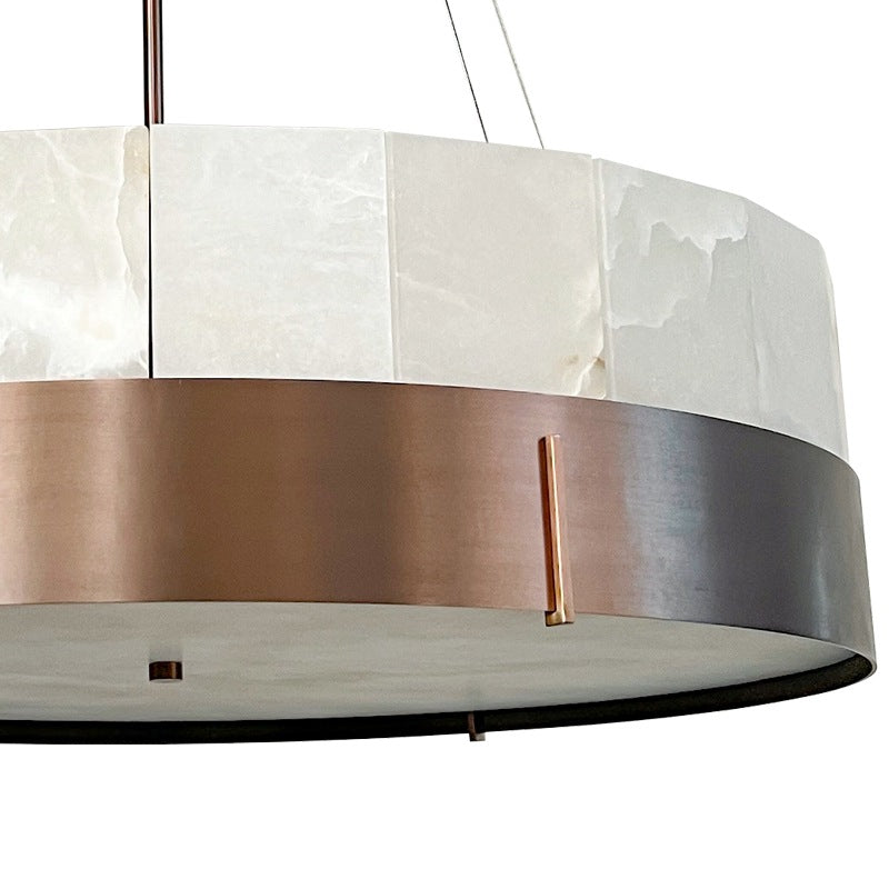 Modern pendant light with alabaster accents