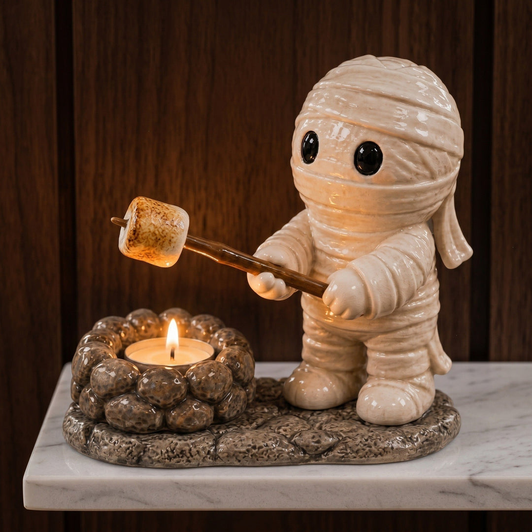 Decorative mummy figure with candle holder