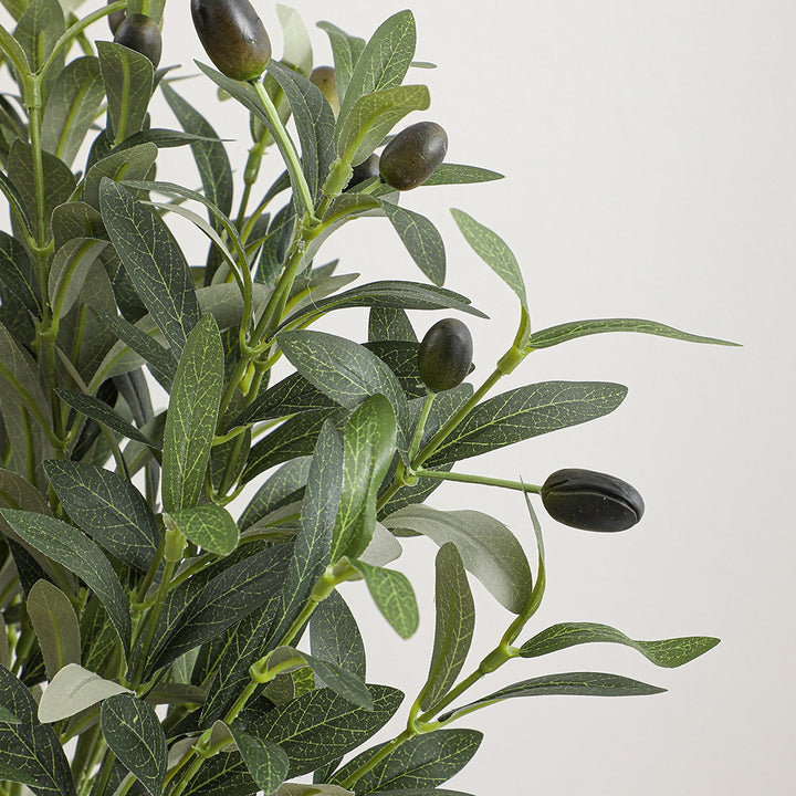 Artificial olive tree branch with detailed leaves and fruits