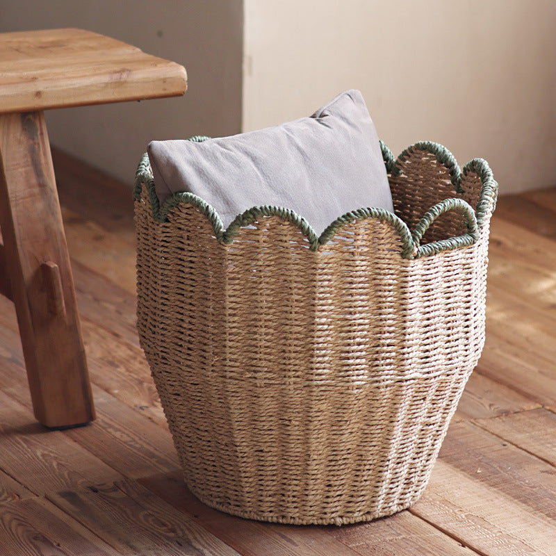Stylish storage basket with wave edge