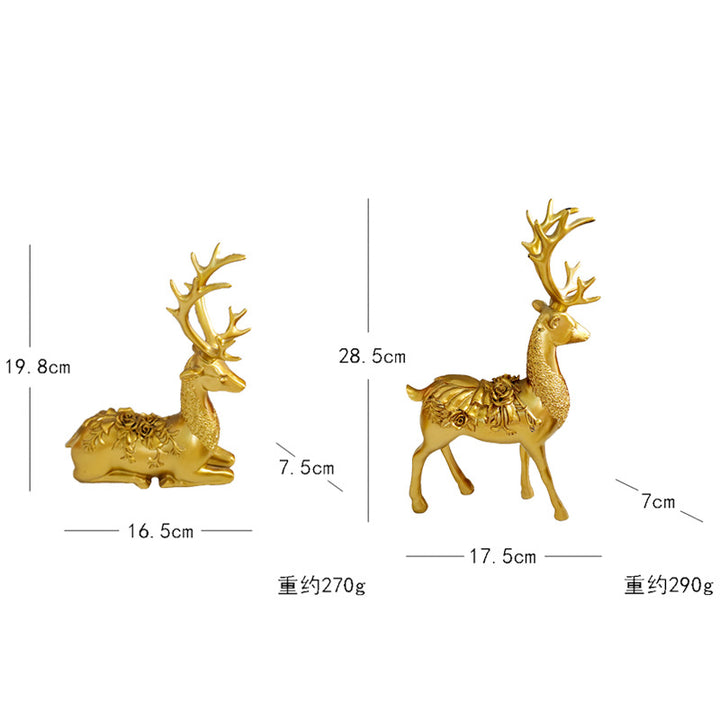 Artful decorative figure of a magnificent deer with floral details