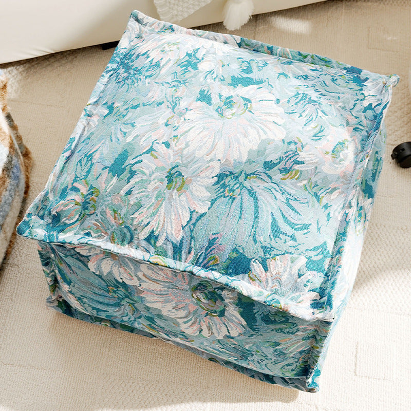 Floral Patterned Decorative Floor Pouf